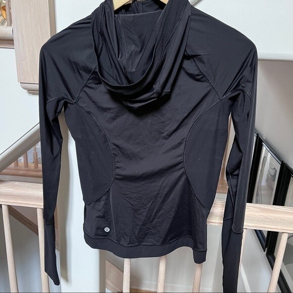 Lululemon Sleek Performance 1/2 Zip Hood Black 2 - Picture 11 of 11